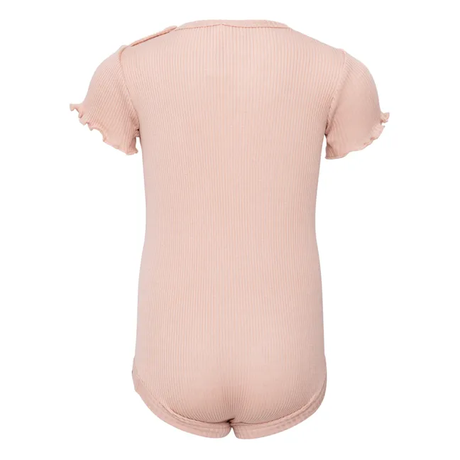 Buddy Short Sleeve Ruffle Bodysuit | Pale pink