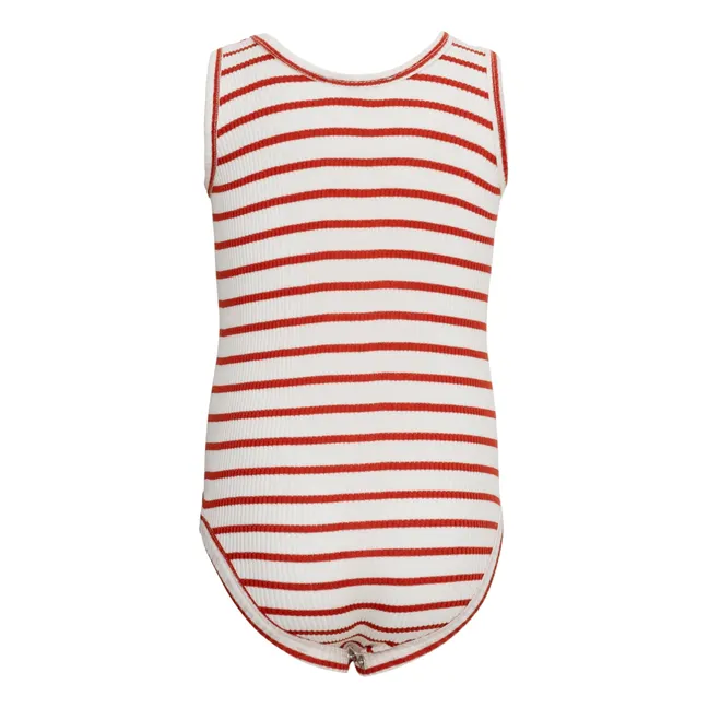 Bornholm Silk Striped Jumpsuit | Red