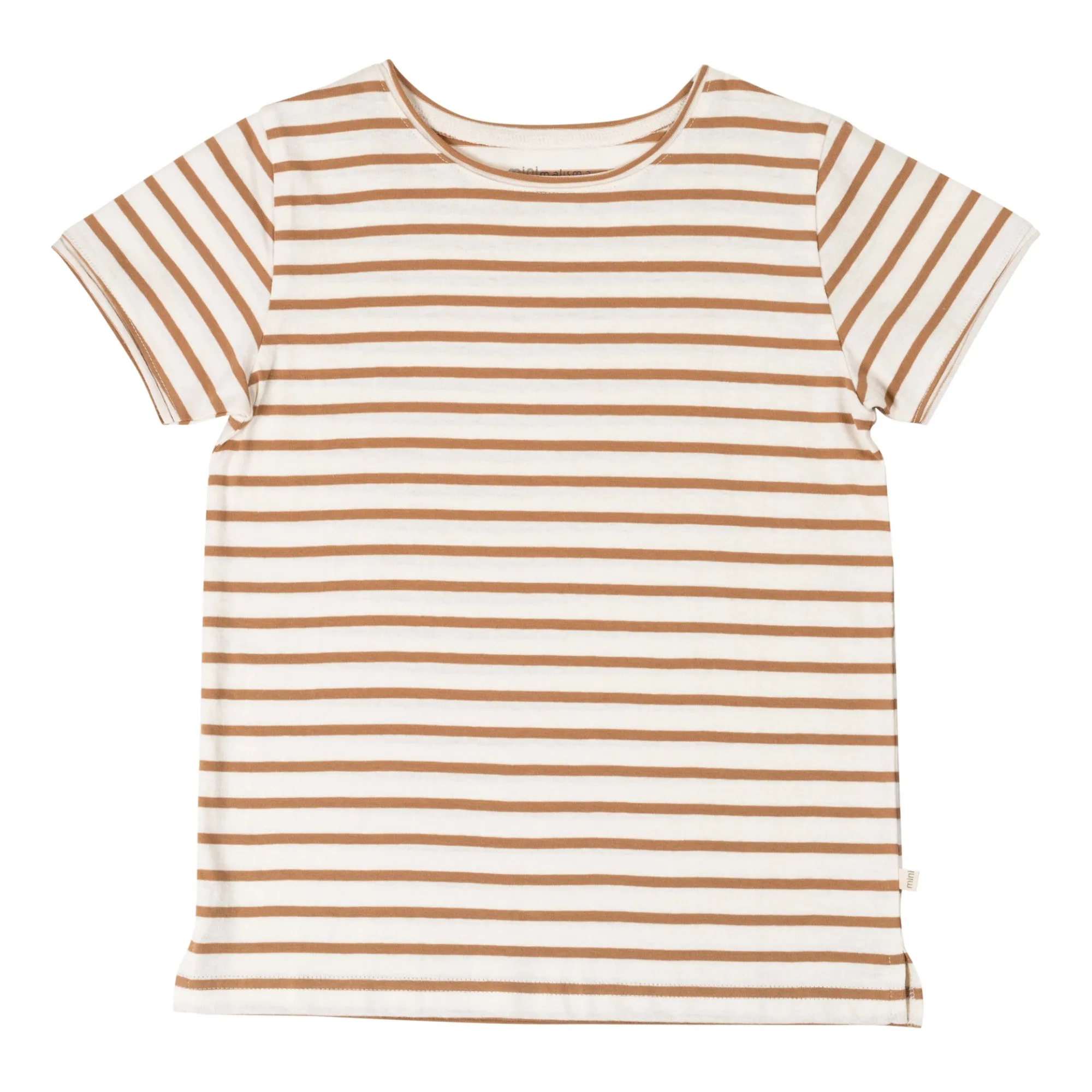 Minimalisma Beige Striped Organic Cotton T-Shirt