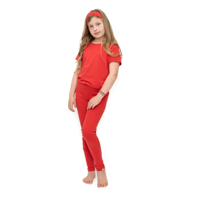 Camiseta de algodón ecológico | Rojo Frambuesa