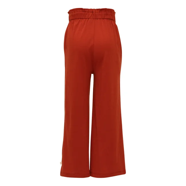 Pantaloni in seta a zampa d'elefante | Rosso