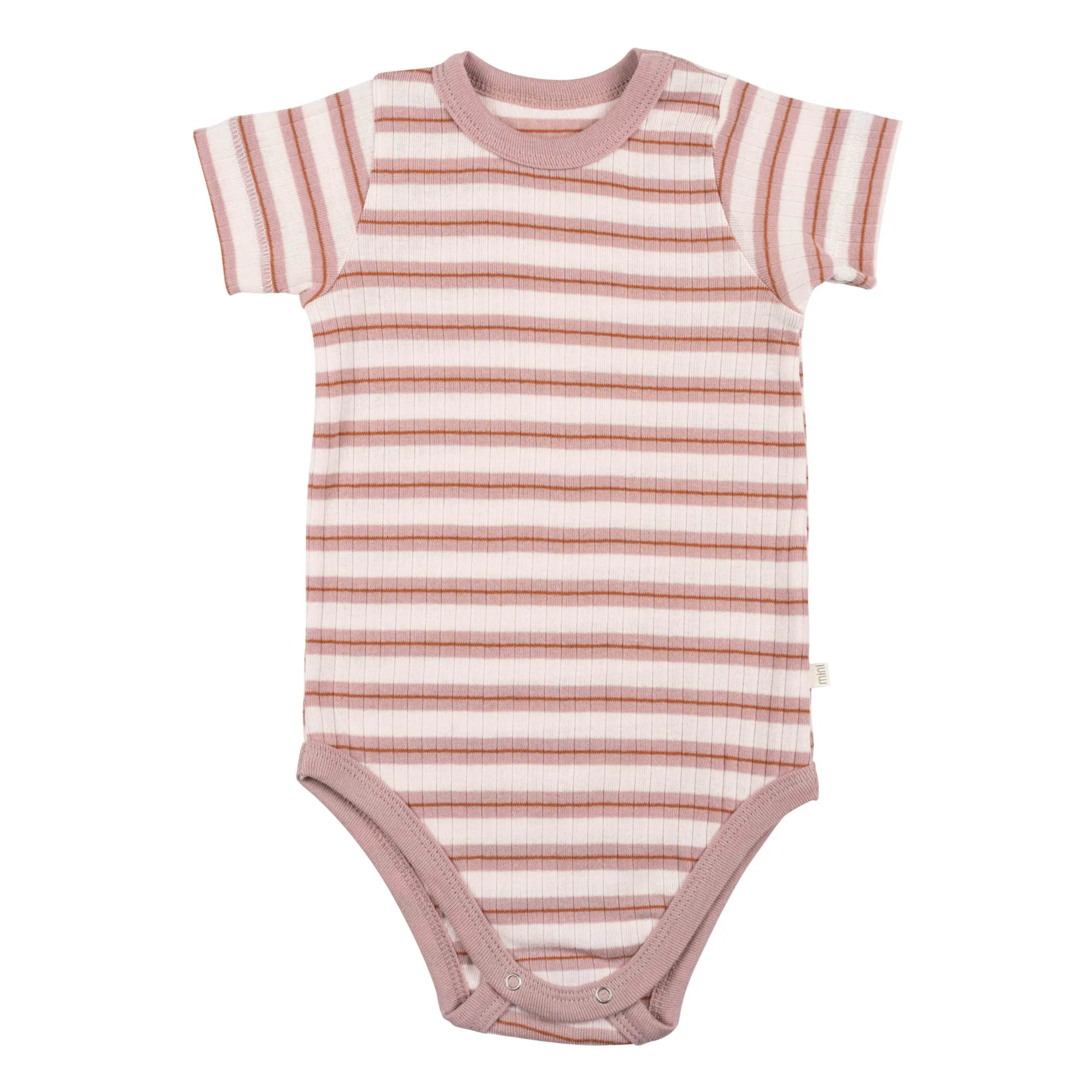 Minimalisma Pink Neptun Organic Cotton Striped Bodysuit