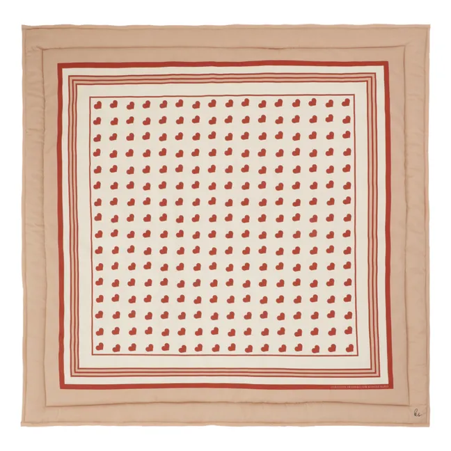 Hearts organic cotton playmat | Blush