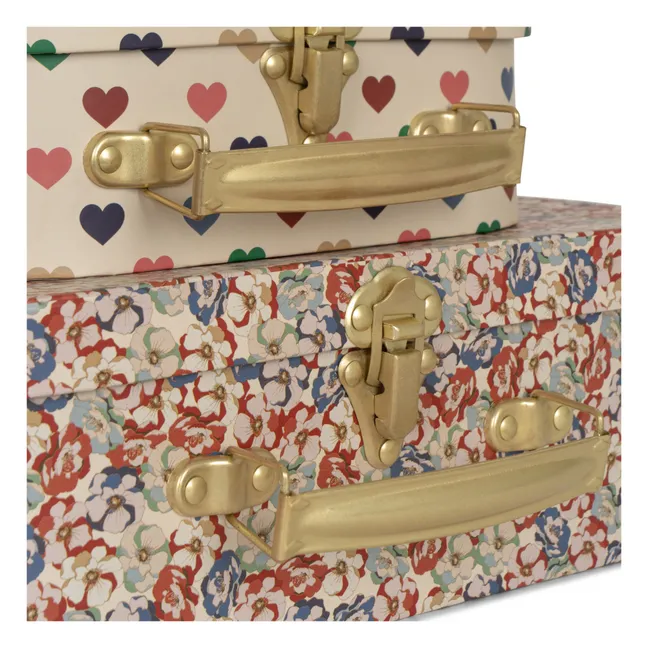 Small cardboard suitcases Hearts - Set of 2