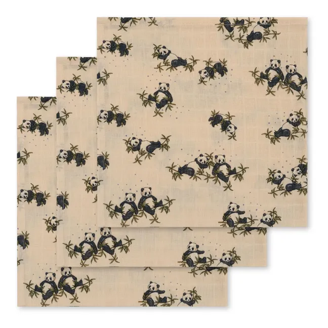 Panda organic cotton nappies - Set of 3 | Beige