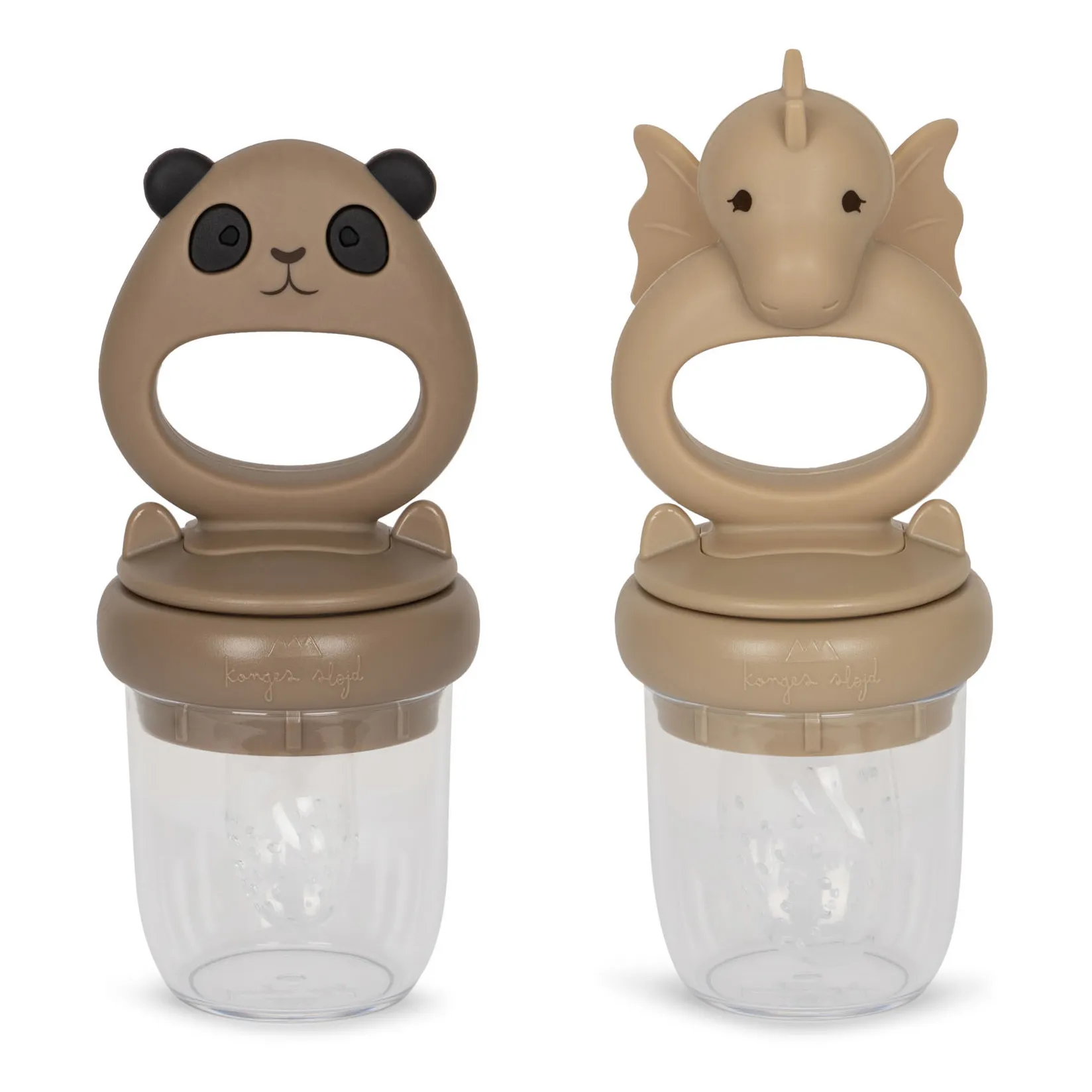 Konges Sløjd Beige Dragon/Panda Nibbles - Set Of 2