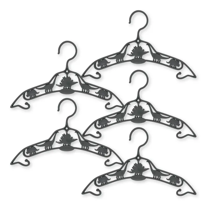 Dino hangers - Set of 5 | Charcoal grey- Product image n°0