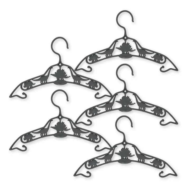 Dino hangers - Set of 5 | Charcoal grey- Product image n°1