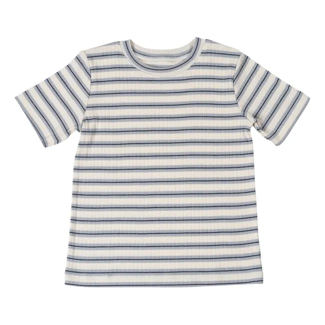 Nirvana Organic Cotton Striped T-Shirt | Navy blue