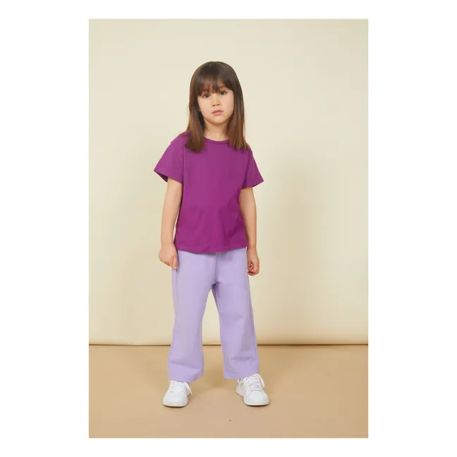 T-Shirt Mädchen Kurzarm Bio-Baumwolle | Fuchsie