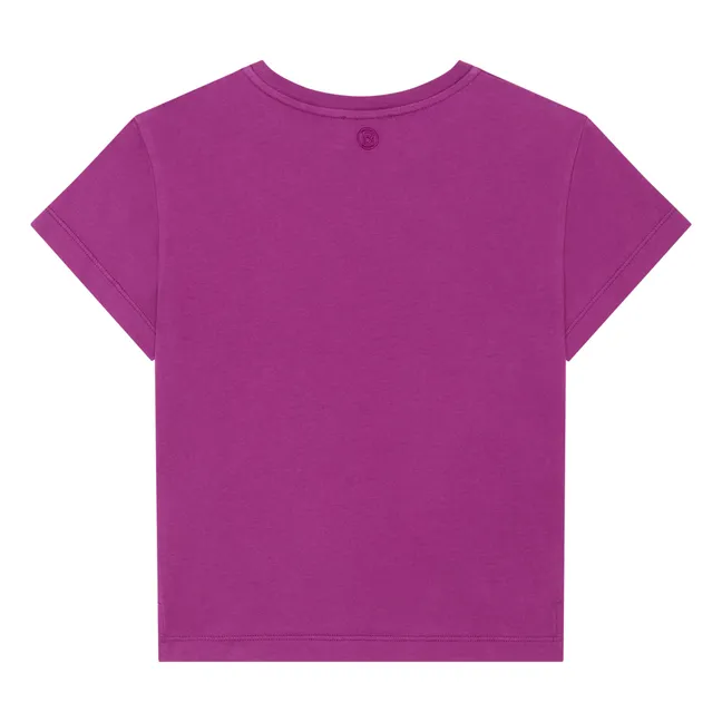 T-Shirt Mädchen Kurzarm Bio-Baumwolle | Fuchsie