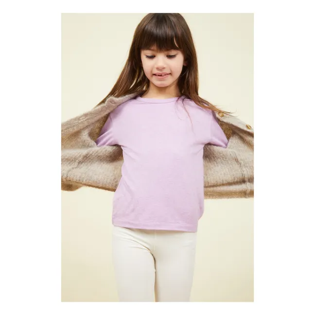 Camiseta de manga larga para niña Algodón orgánico | Rosa Viejo