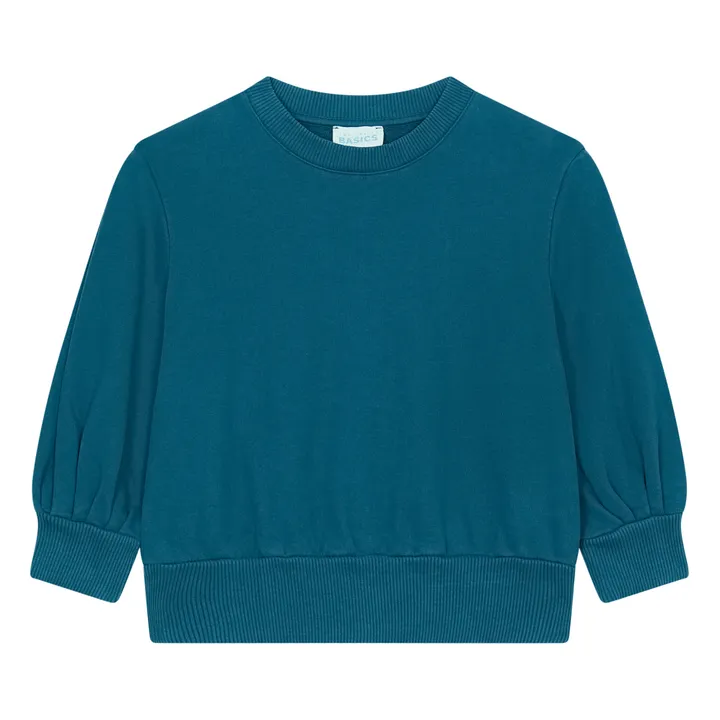 Boxy Organic Fleece Sweatshirt | Teal- Product image n°2