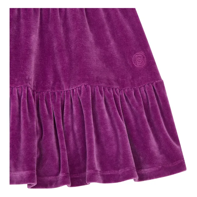 Short Velvet Elasticated Waist Skirt | Fuchsia