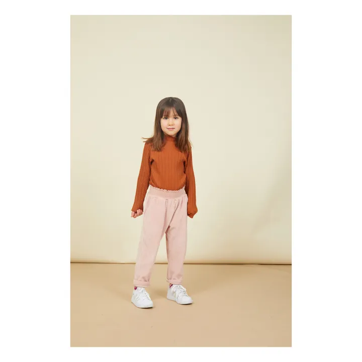 Sous Pull Fille Côtelé Coton Bio | Noisette- Image produit n°1