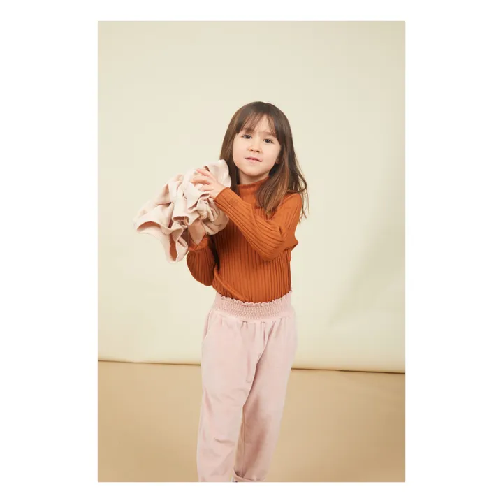 Sous Pull Fille Côtelé Coton Bio | Noisette- Image produit n°2