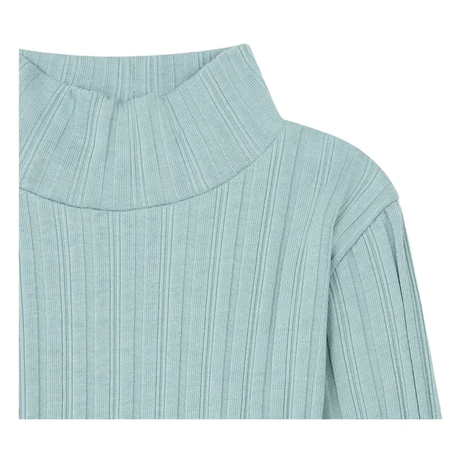 Girl's ribbed organic cotton jumper | Mint Green