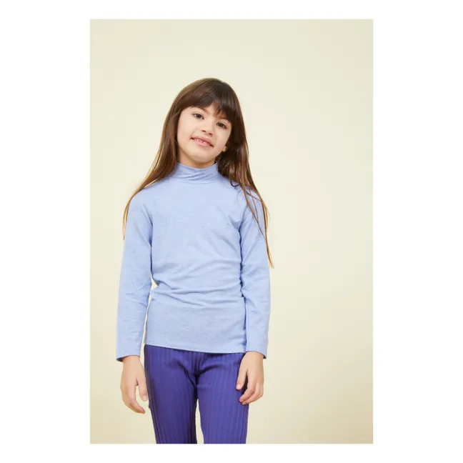 Sous-Pull Fille Manches Longues jersey laine | Bleu ciel