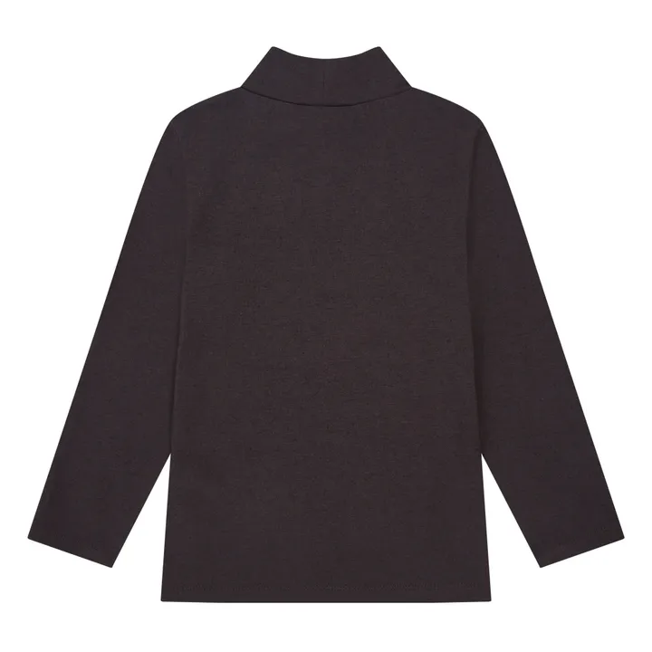 Sous Pull Fille Manches Longues Jersey Laine | Noir- Image produit n°2