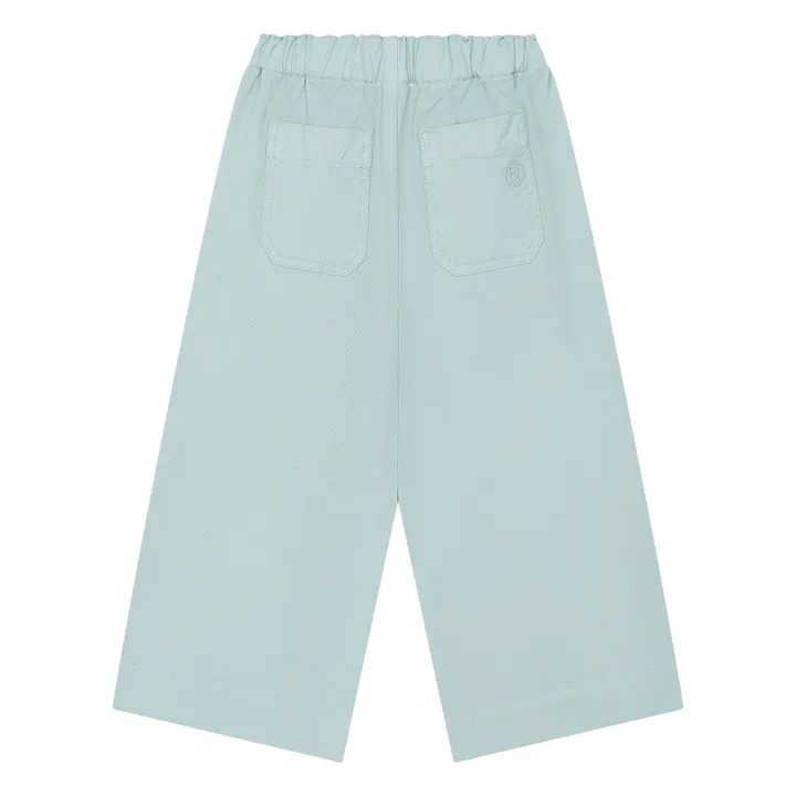 Denim Straight Leg Trousers with Elasticated Waistband | Mint Green- Product image n°3