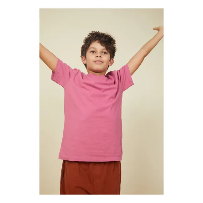 Camiseta de manga corta para niño Algodón orgánico | Rosa Viejo