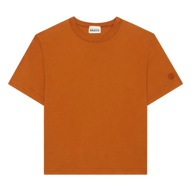 Camiseta oversize de algodón orgánico para niño | Avellana
