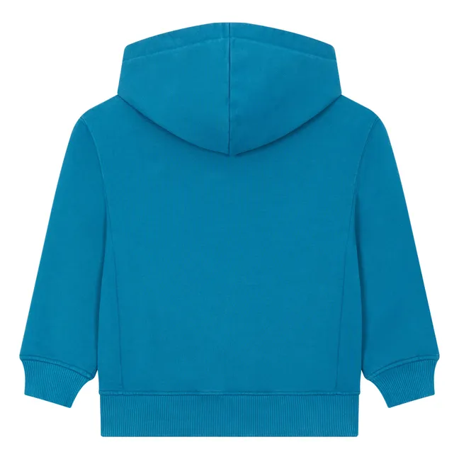 Sweat A Capuche Garçon Coton Bio | Bleu azur