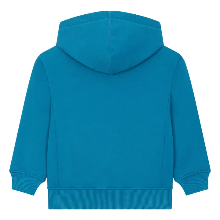 Sudadera con capucha de algodón orgánico para niño | Azul Mar- Imagen del producto n°3