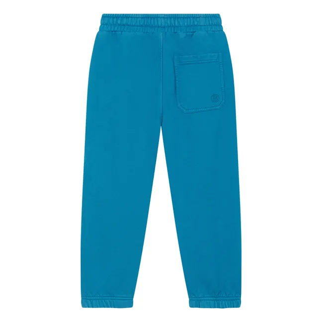 Pantaloni da jogging slim in cotone biologico da ragazzo | Blu acqua