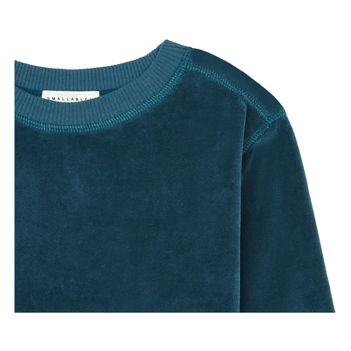 Sweatshirt mit Rundhalsausschnitt aus Velours | Ozean- Produktbild Nr. 3