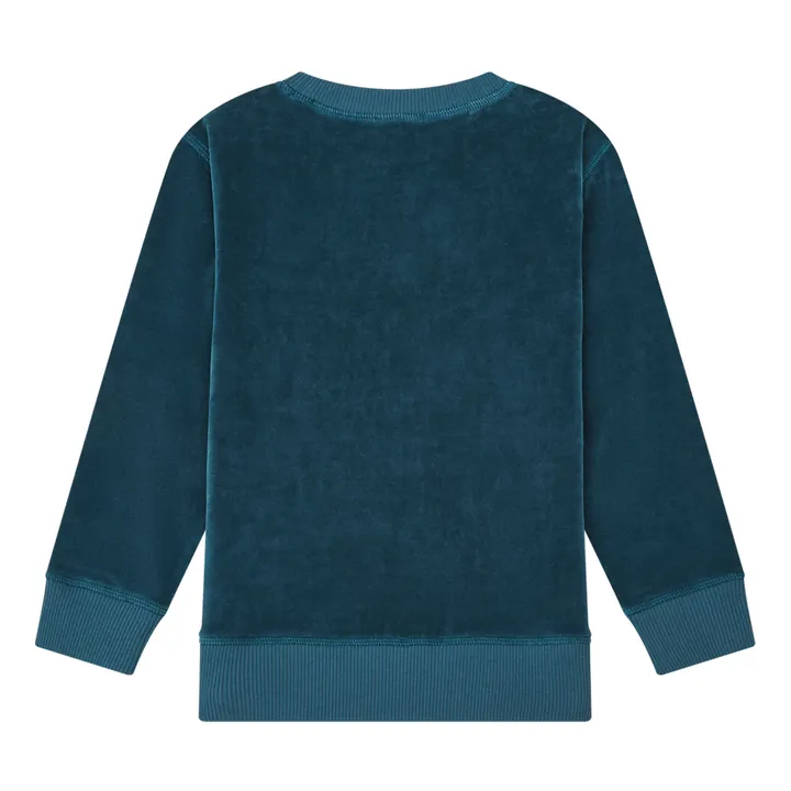 Sweatshirt mit Rundhalsausschnitt aus Velours | Ozean- Produktbild Nr. 5