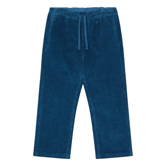 Pantalón de pana con cintura elástica | Verde azulado