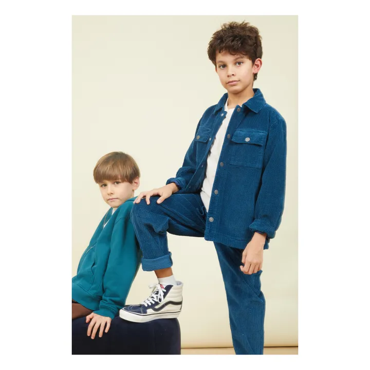 Pantalón de pana con cintura elástica | Verde azulado- Imagen del producto n°1