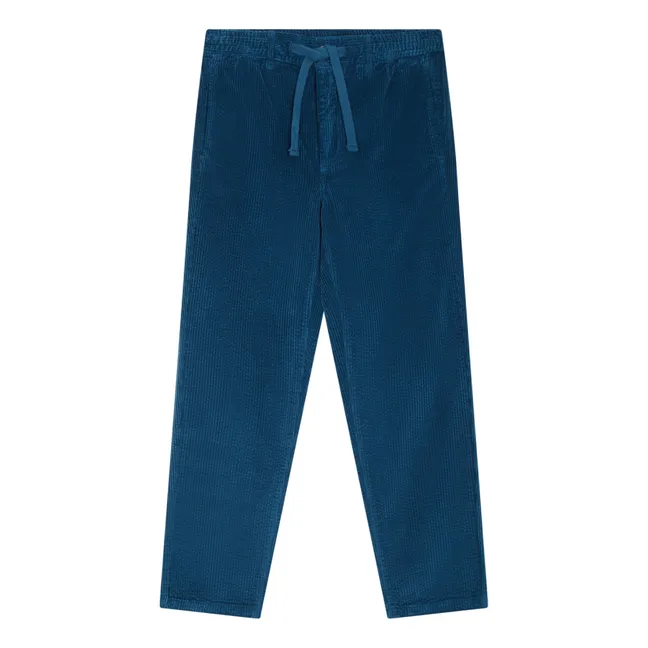 Pantalón de pana con cintura elástica | Verde azulado