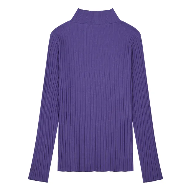 Women's Organic Cotton Ribbed Sweater | Indigo blue