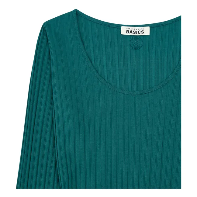 Women's Organic Cotton Ribbed Top | Chrome green