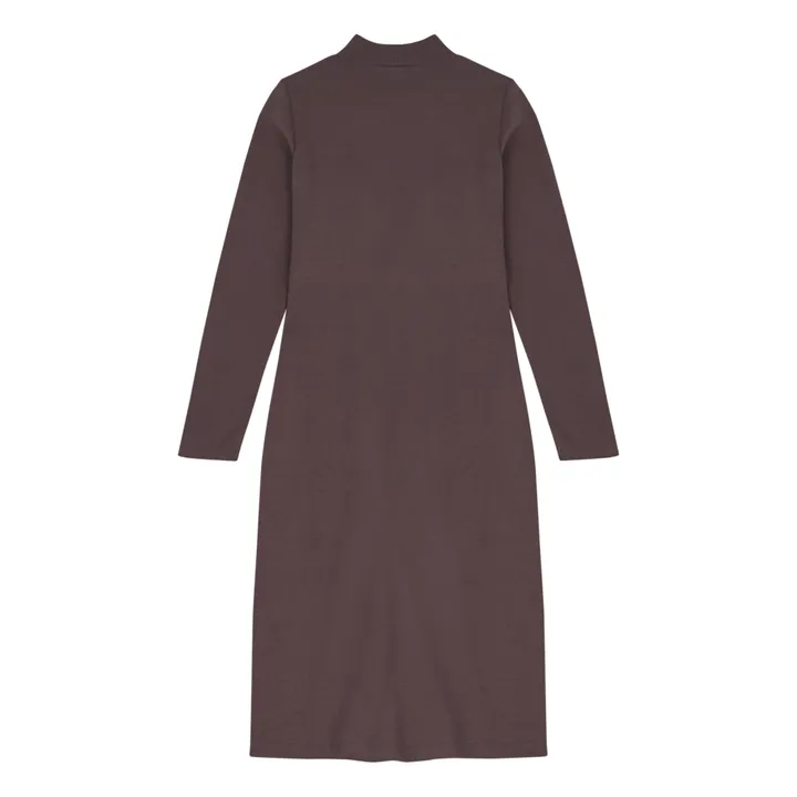 Robe Longue Nouée Femme Coton Organique | Gris anthracite- Image produit n°4