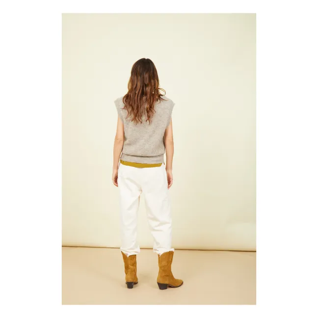 Maglione senza maniche da bambina in alpaca | Bianco