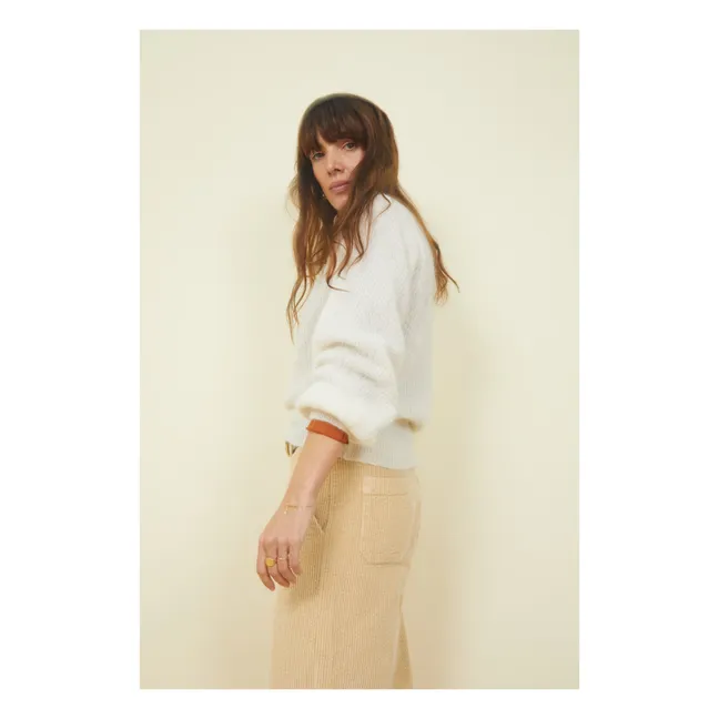 Women's Sleeveless Alpaca Sweater | Off white