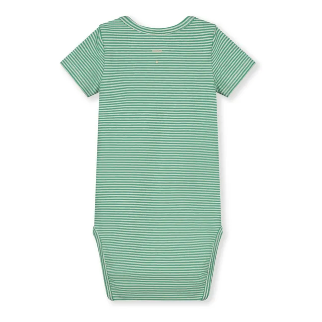 Striped Organic Cotton Bodysuit | Mint Green