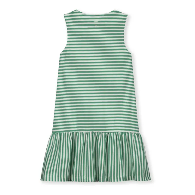 Striped Organic Cotton Dress | Mint Green