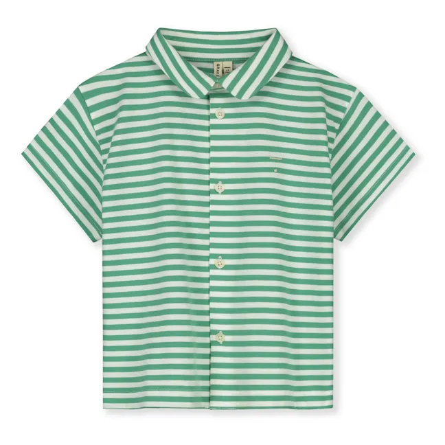 Striped Organic Cotton Shirt | Mint Green