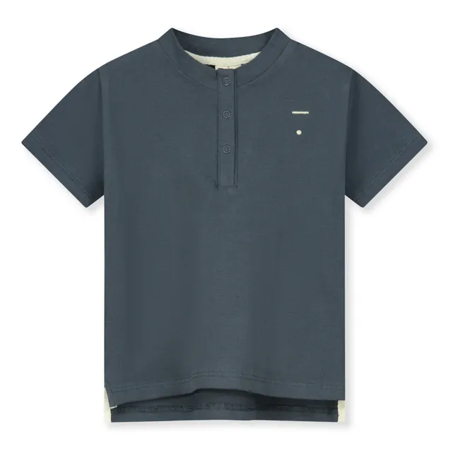Organic cotton polo shirt | Grey blue