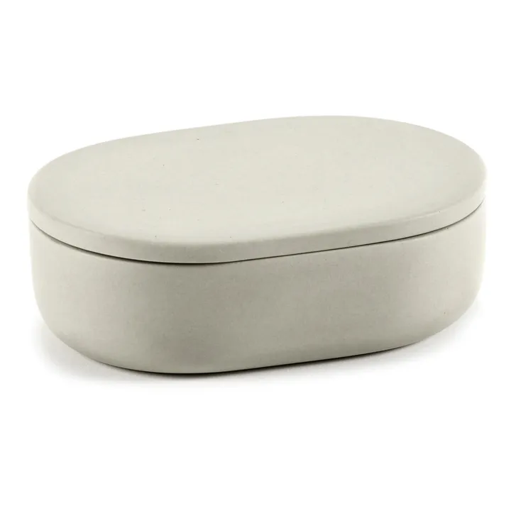Boîte ovale avec couvercle | Vanille- Image produit n°0