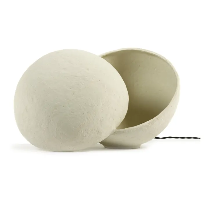 Lampe à poser Earth ronde en papier maché | Blanc- Image produit n°0