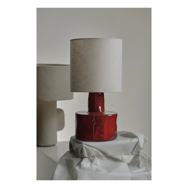 Lampada da tavolo in ceramica | Rosso