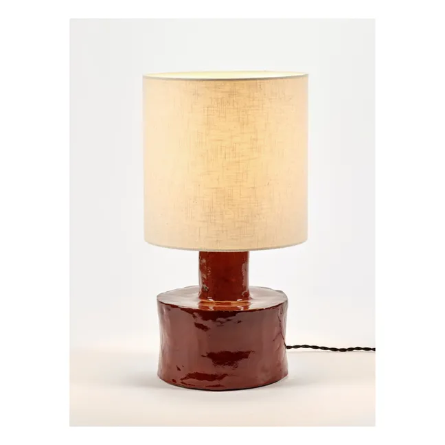 Lampe à poser Catherine en céramique | Rouge