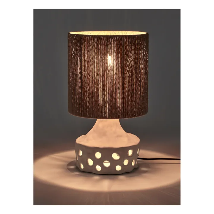 Lampada da tavolo Oya in ceramica | Marrone scuro- Immagine del prodotto n°4