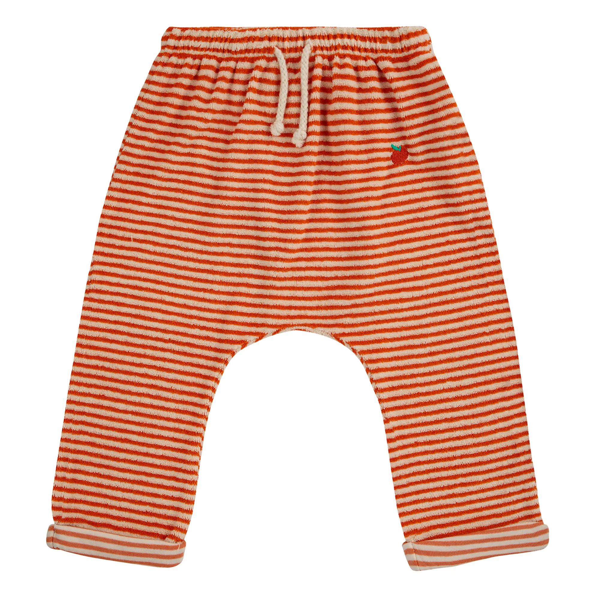 Bobo Choses Orange Organic Cotton Terry Striped Saroual