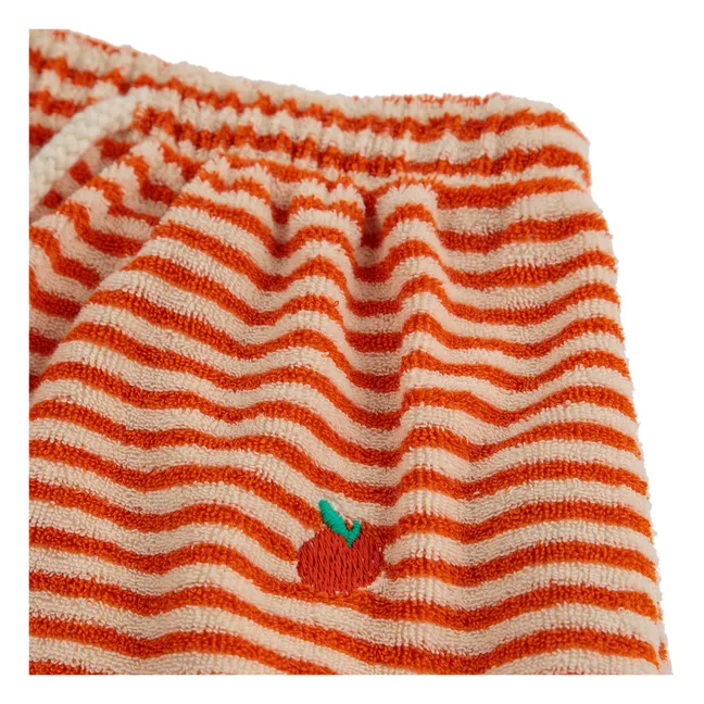 Organic cotton terry striped saroual | Orange